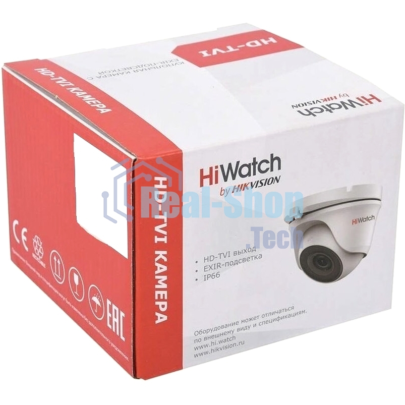 Камера видеонаблюдения HiWatch DS-T203(B) 2.8-2.8мм HD-CVI HD-TVI цветная корп.:белый