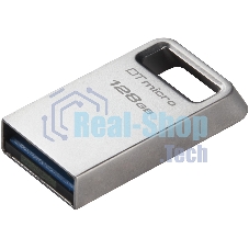 Флешка USB Kingston DataTraveler Micro (DTMC3G2/128Gb), 128Gb, USB 3.2 Gen 1, R/W 200/60, серебристый