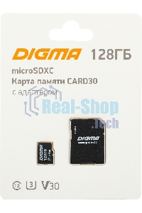 Флеш карта microSDXC 128Gb Class10 Digma CARD30 + adapter