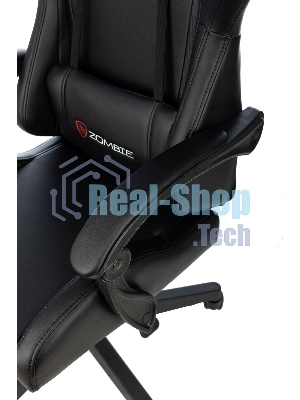 Кресло Бюрократ Zombie GAME TETRA черный/карбон, экокожа, 120 кг, механизм качания