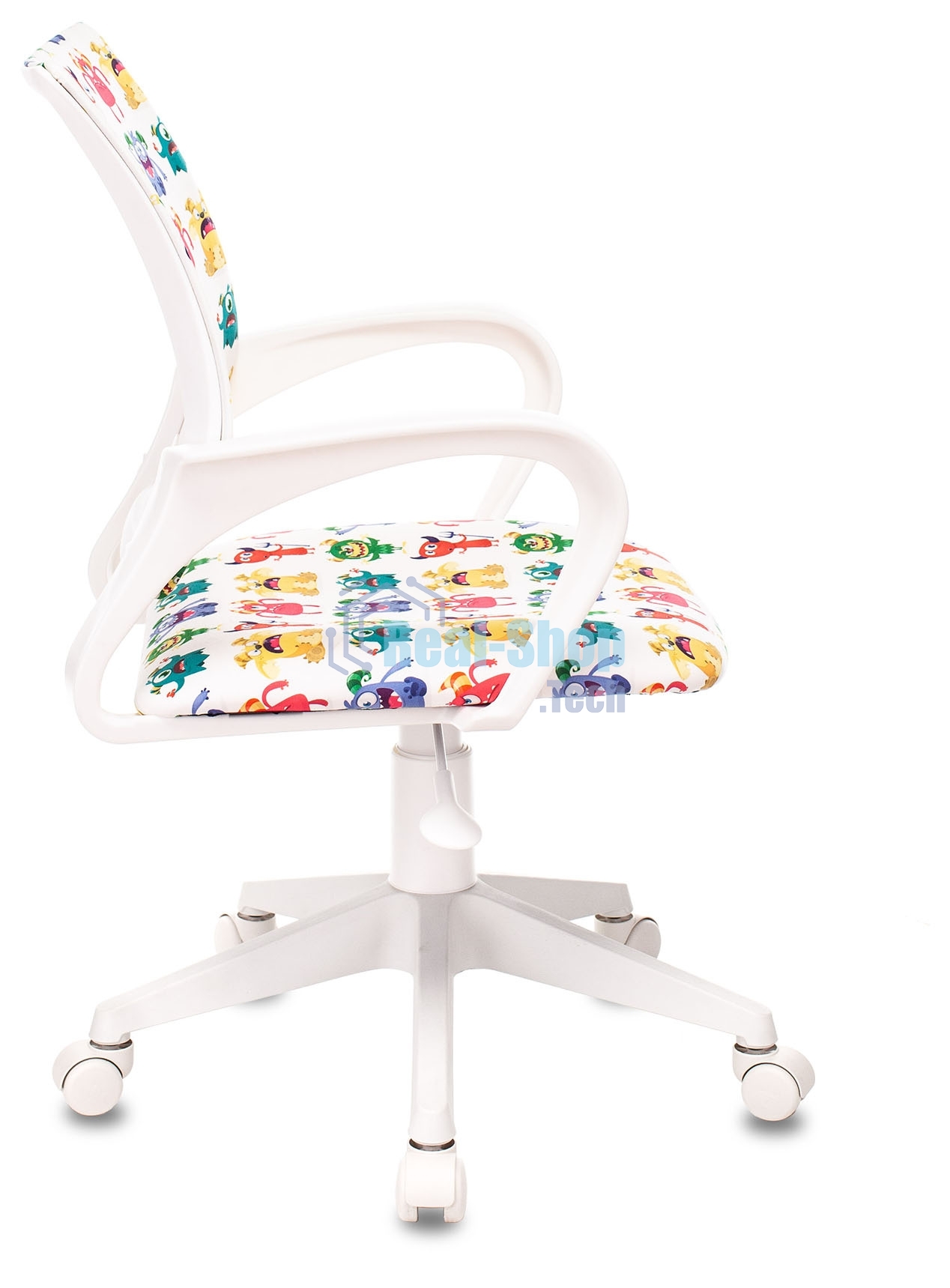 Кресло детское Бюрократ BUROKIDS 1 W белый монстры крестовина пластик пластик белый