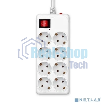 Сетевой фильтр Buro 800SH-1.8-W 1.8 м (8 розеток) белый (коробка)