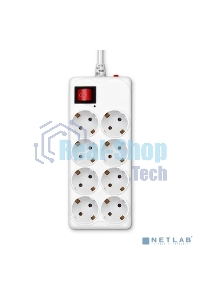 Сетевой фильтр Buro 800SH-1.8-W 1.8 м (8 розеток) белый (коробка)