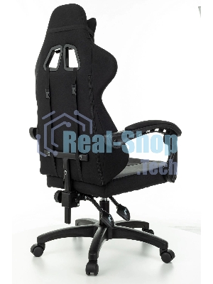 Кресло Zombie Rudger черный/серый, экокожа, 120 кг, механизм качания