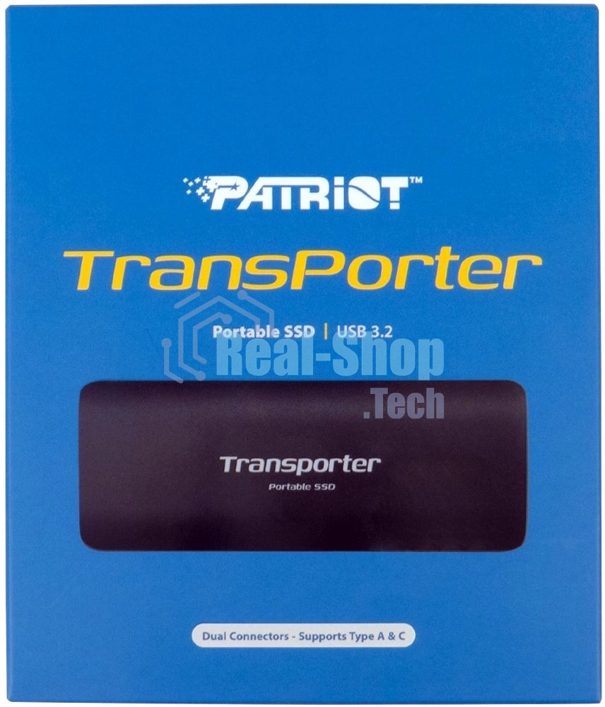 Внешний SSD Patriot Transporter, 4TB, USB 3.2 Gen 2 Type-A/Type-C, R/W 1000/1000, черный