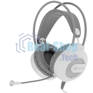 Гарнитура Oklick HS-L300G белый, проводная, 3.5 мм, подсветка