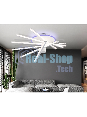 Потолочный светодиодный светильник Ambrella light FL6231 WH белый 88W 3000K-6400K+RGB 605*605*200 (ПДУ ИК)