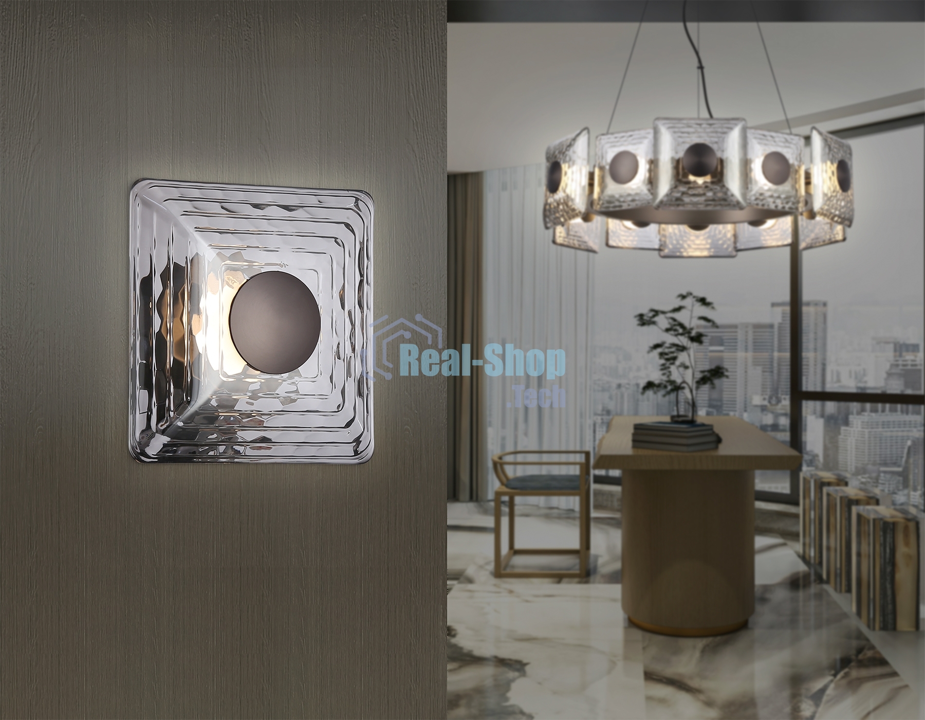 Настенный светодиодный светильник Ambrella light LH31037 GR/SM серый/дымчатый 6W 3000K 150*150*85