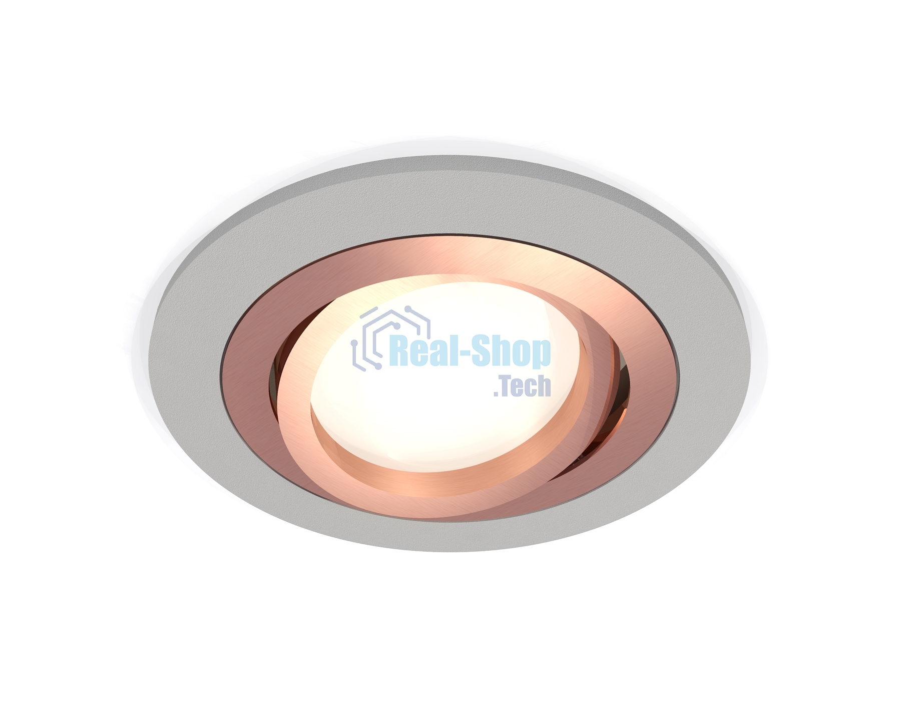 Комплект встраиваемого поворотного светильника Ambrella light XC7623084 SGR/PPG серый песок/золото розовое полированное MR16 GU5.3 (C7623, N7005)