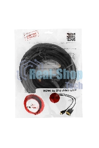 Кабель HDMI-DVI Cablexpert CC-HDMI-DVI-10MC, 19M/19M, single link, медь, позол.разъемы, экран, 10м, черный, пакет
