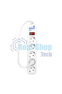 Сетевой фильтр Power Cube B 0,5 м 5 розеток (белый) 10А/2,2кВт