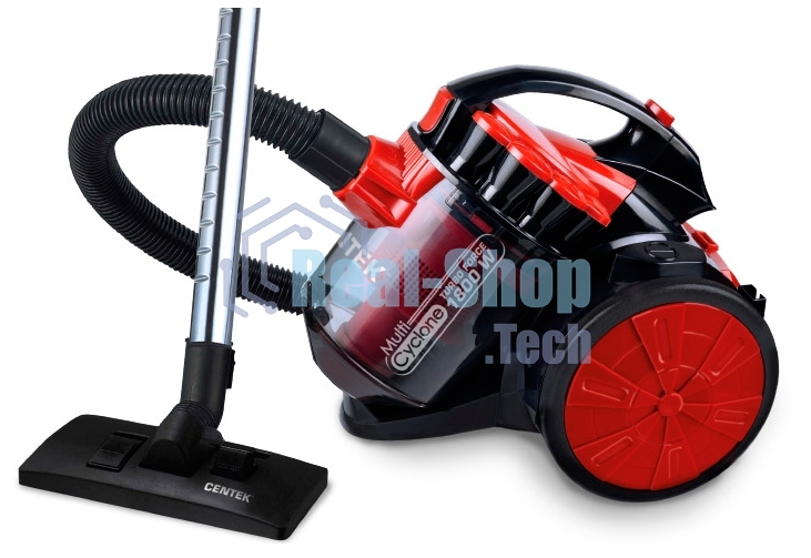 Пылесос Centek CT-2531 (красн/черн) мультициклон 1800/350Вт, стакан 1,5 л, телескоп металл. трубка