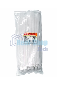 Хомут-стяжка нейлоновая многоразовая Rexant 300x7,5 мм, белая, упаковка 100 шт.