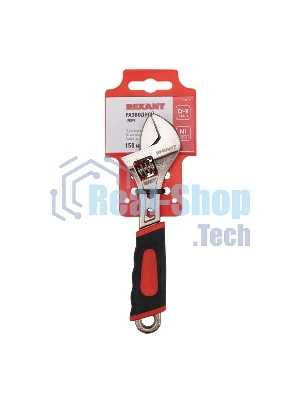 Разводной ключ Rexant 150 мм, двухкомпонентная рукоятка