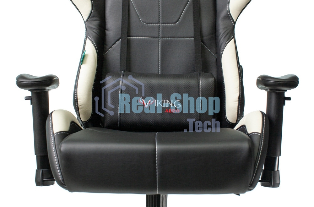 Кресло игровое Бюрократ VIKING 5 AERO WHITE черный/белый искусственная кожа