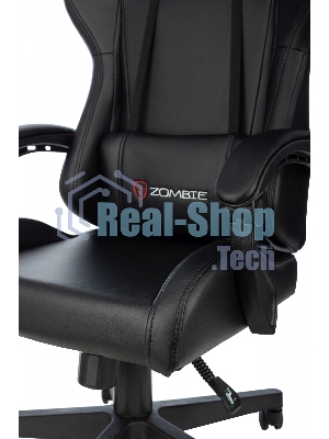 Кресло Бюрократ Zombie GAME TETRA черный/карбон, экокожа, 120 кг, механизм качания