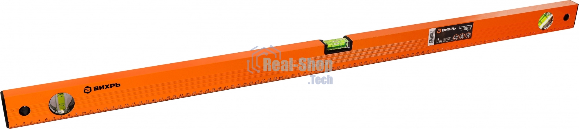 Уровень алюминиевый ВИХРЬ 1000мм фрезерованный 3 глазка