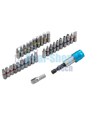 Набор бит Gross 11363 магнитный адаптер, сталь S2, пластиковый кейс, 32 предм.