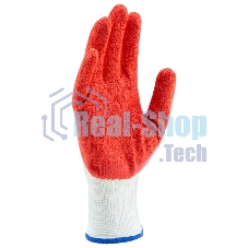 Перчатки трикотажные Сибртех полиэфирные, латексное рельефное покрытие