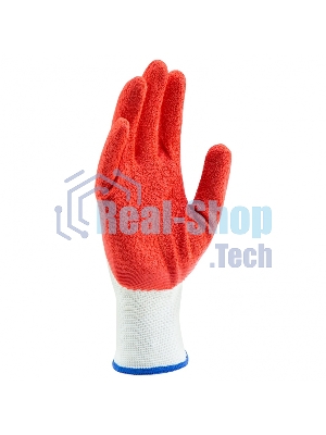 Перчатки трикотажные Сибртех полиэфирные, латексное рельефное покрытие