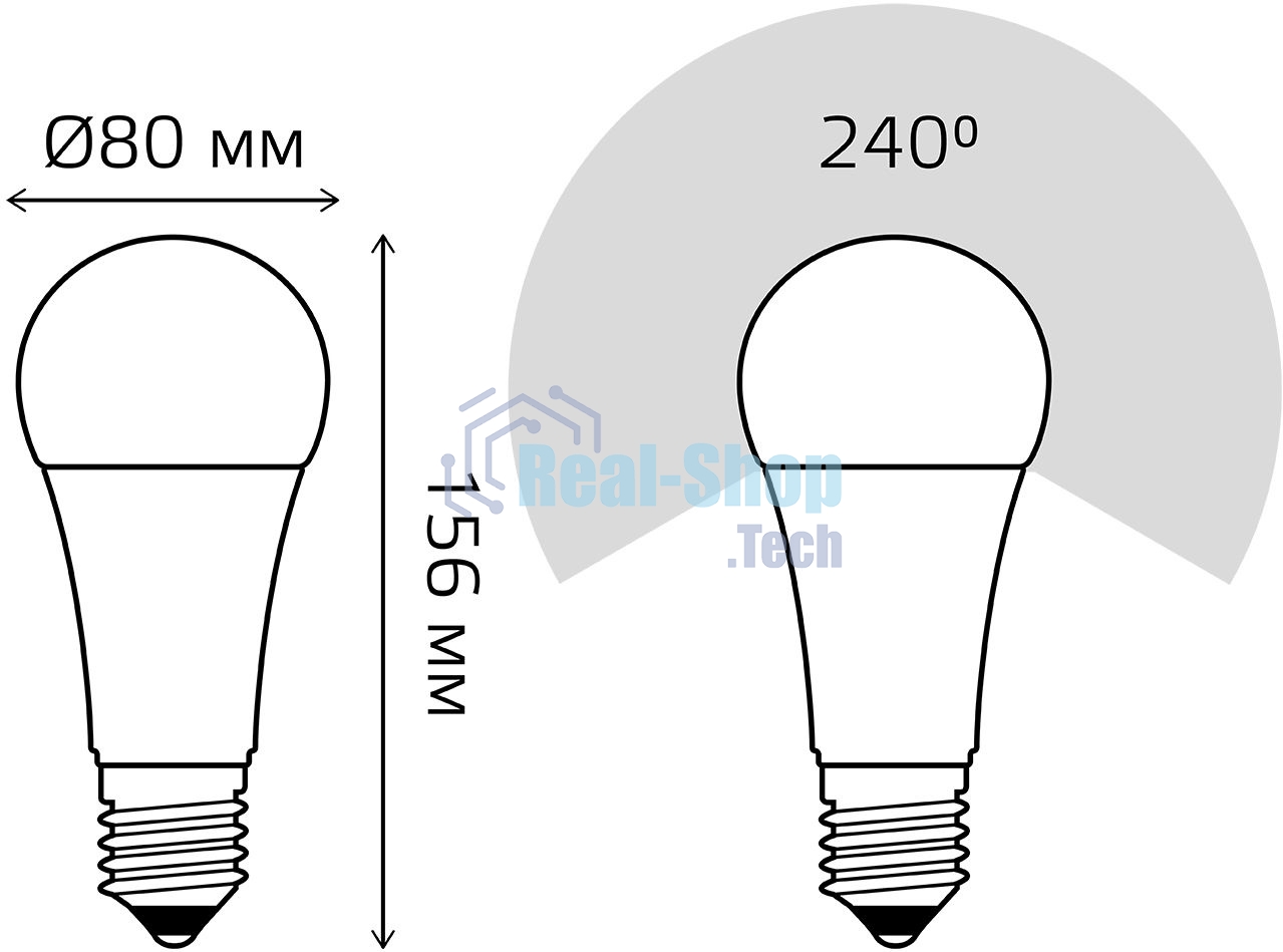 Лампа светодиодная LED Gauss Elementary A67 35Вт E27 6500К
