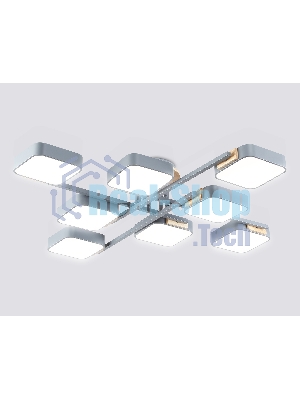 Светильник Ambrella light FL4889/8 GR/WD серый/дерево 144W 3000-6000K 960*960*160 (без ПДУ)