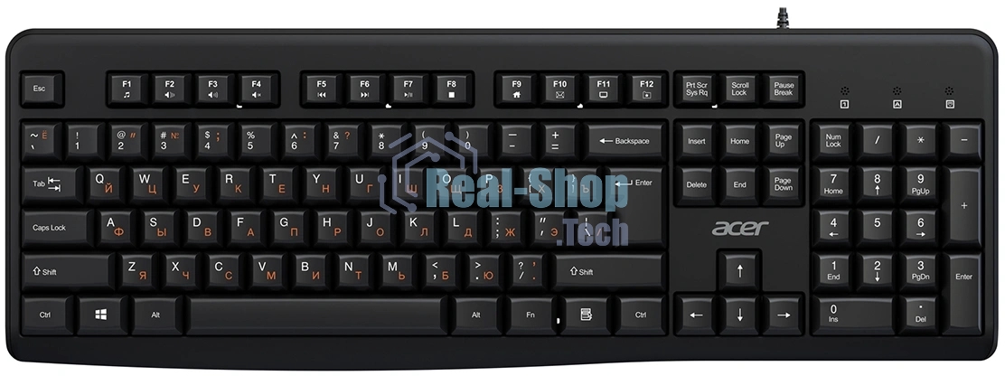 Клавиатура Acer OKW500 проводная, USB Type-A, черный
