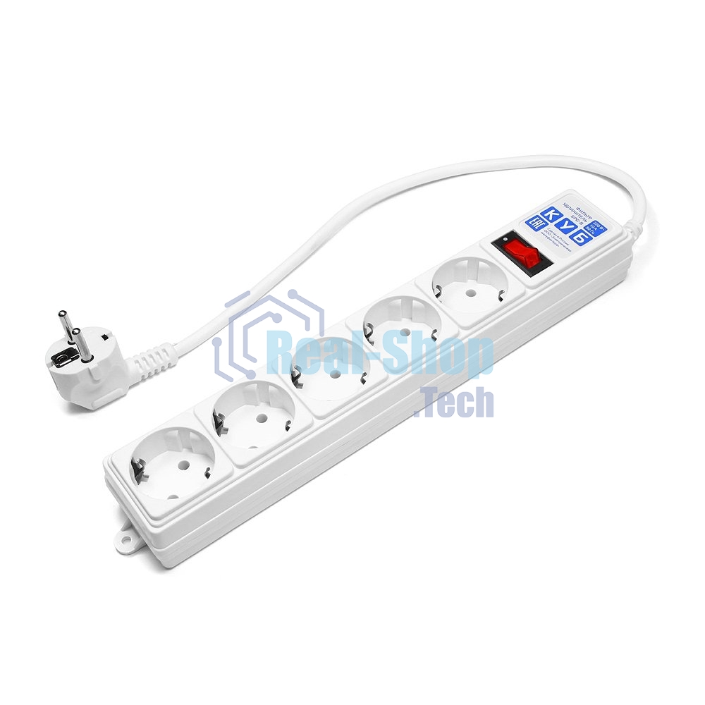 Сетевой фильтр Power Cube B 0,5 м 5 розеток (белый) 10А/2,2кВт
