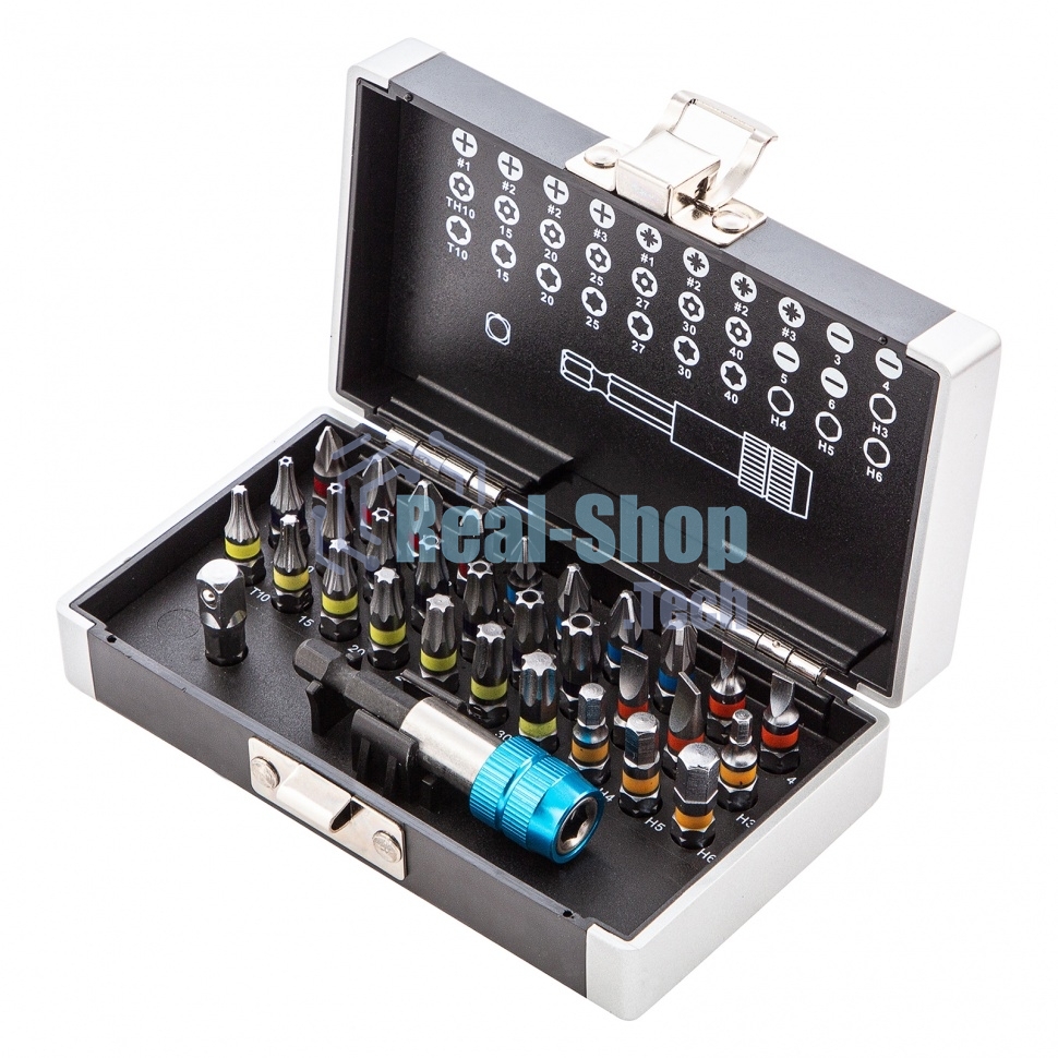 Набор бит Gross 11363 магнитный адаптер, сталь S2, пластиковый кейс, 32 предм.