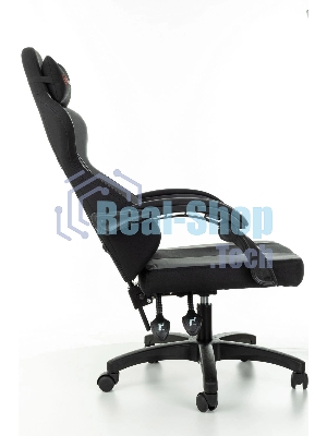 Кресло Zombie Rudger черный/серый, экокожа, 120 кг, механизм качания