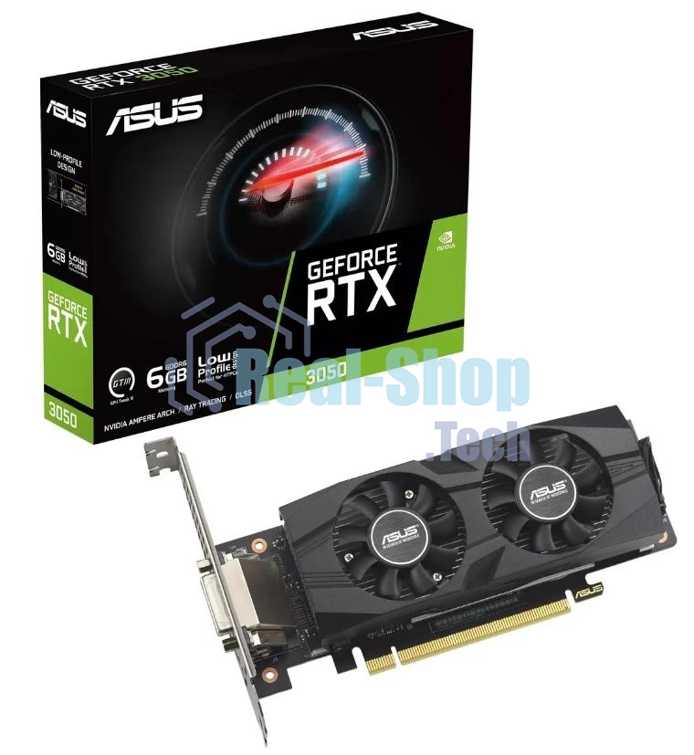 Видеокарта ASUS RTX 3050 6Gb RTX 3050-O6G-LP-BRK PCIE16 RTX 3050,DVI,HDMI,DP,6G,D6