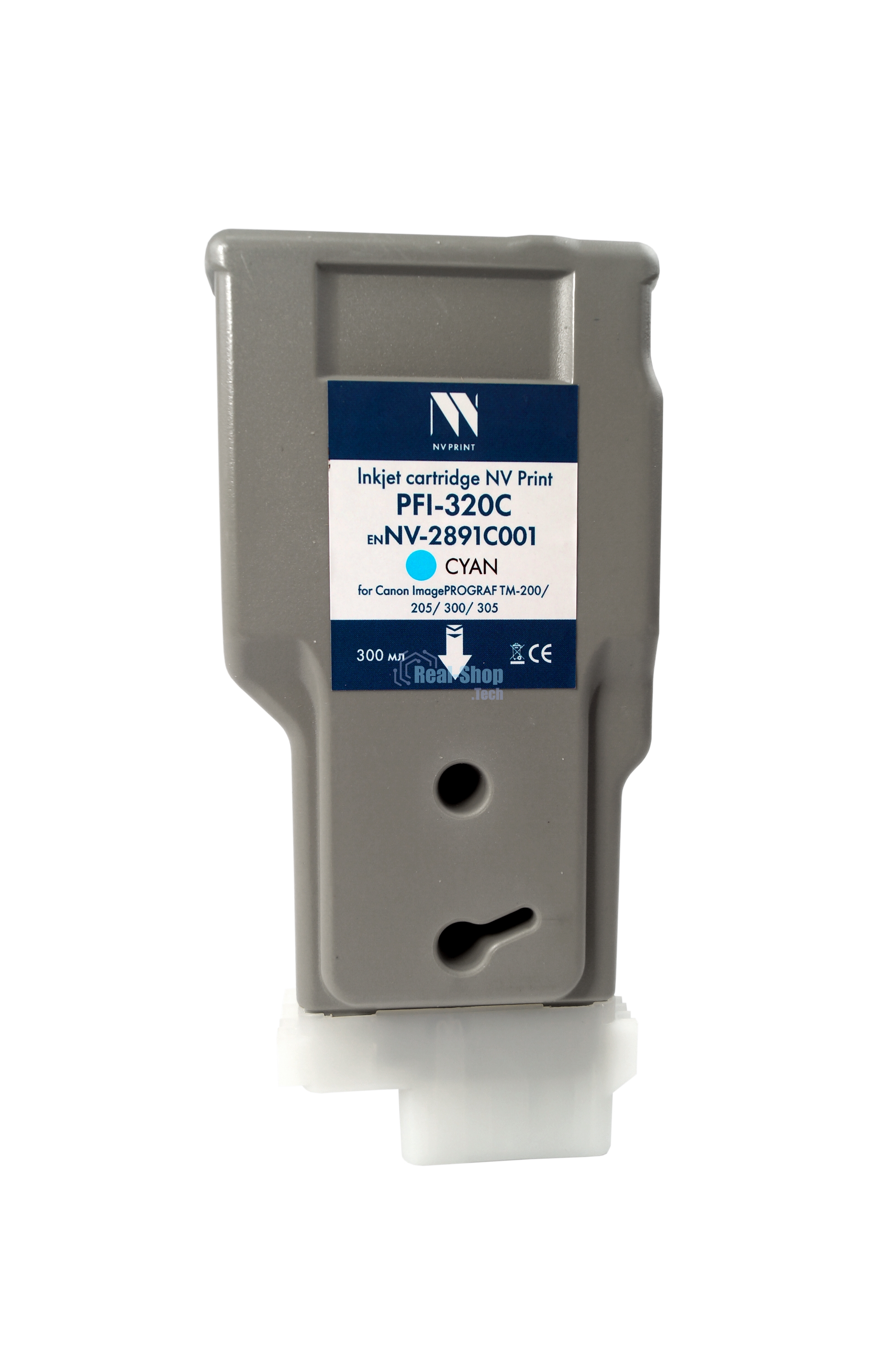Картридж струйный NVPrint PFI-320C (NV-2891C001) Cyan для Canon ImagePROGRAF TM-200/205/300/305 (300 мл) совместимый