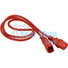 Шнур питания Lanmaster C13-C14, 3х0.75, 220В, 10А, красный, 3 метра