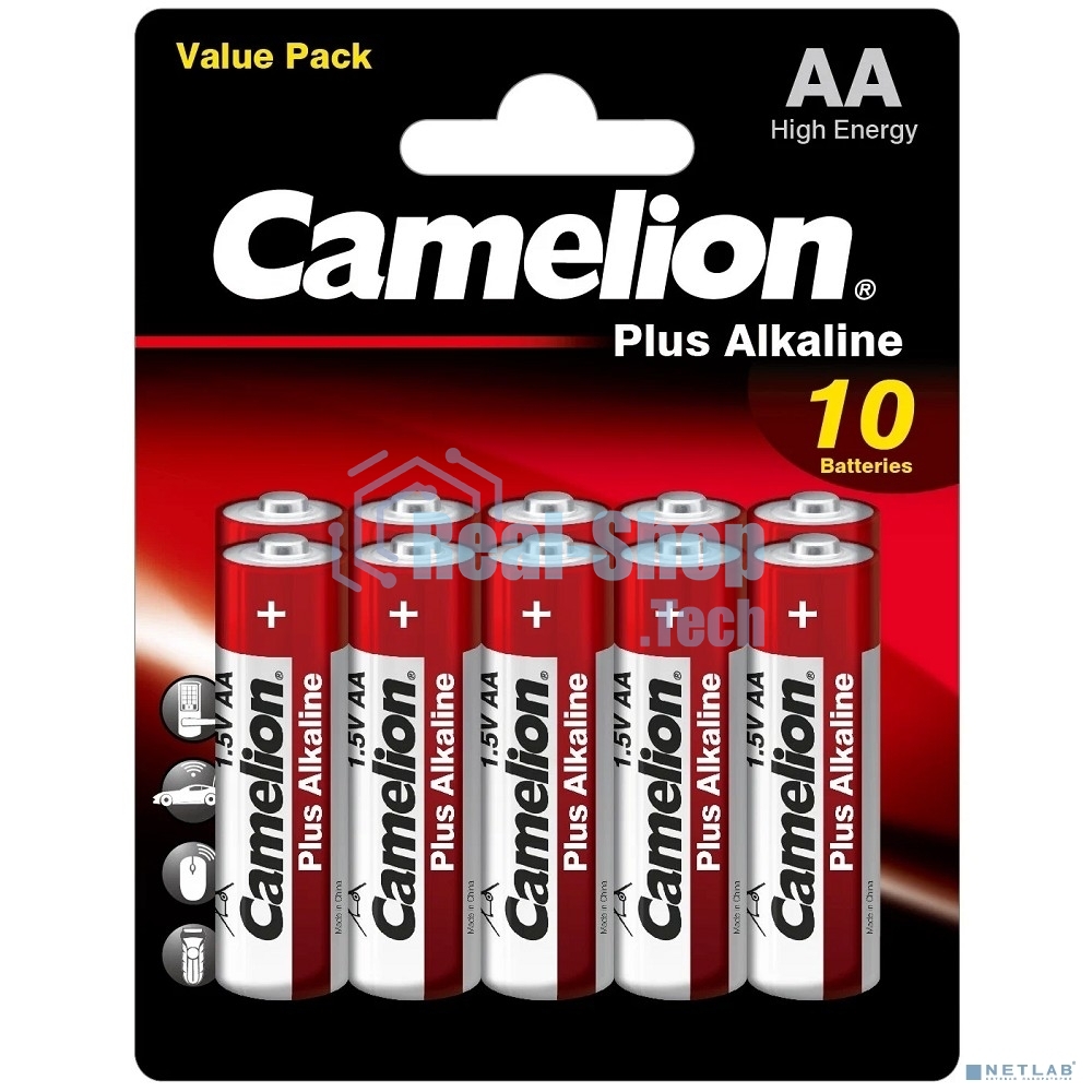 Батарейка Camelion Plus Alkaline BL10 LR6 (LR6-BP10, батарейка,1.5В) (10 шт. в уп-ке)