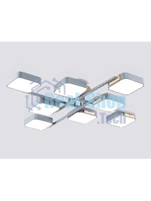 Светильник Ambrella light FL4889/8 GR/WD серый/дерево 144W 3000-6000K 960*960*160 (без ПДУ)