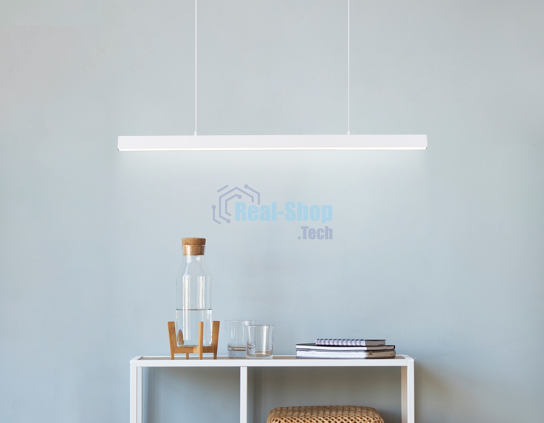 Трековый однофазный подвесной светодиодный светильник Ambrella light GL6783 WH белый LED 24W 4200K 600*22*1025
