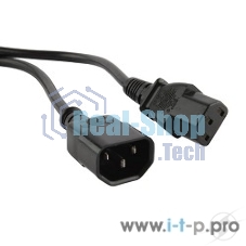 Кабель Hyperline PWC-IEC13-IEC14-1.0-BK Кабель питания монитор-компьютер IEC 320 C13 - IEC 320 C14 (3x0.75), 1 м