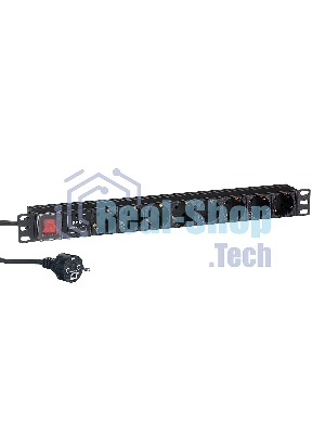 Блок розеток горизонтальный ExeGate ServerPro PDU-19H807 Al-8S-EU2-SW-SPD1, 19
