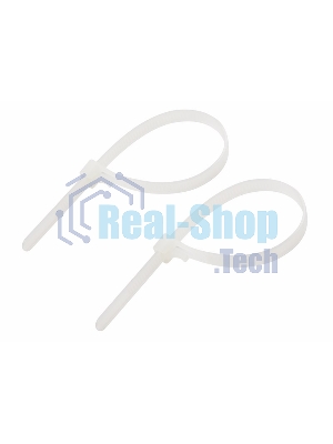 Хомут-стяжка нейлоновая многоразовая Rexant 200x7,5 мм, белая, упаковка 100 шт.