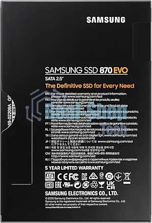 Накопитель SSD Samsung 870 EVO, 500Gb, SATA III, 2.5