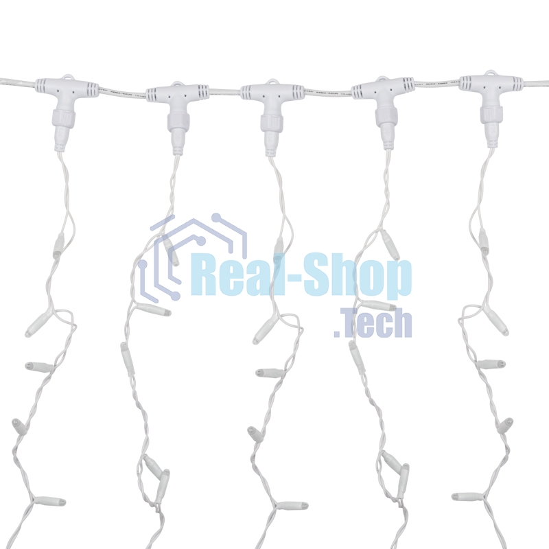 Гирлянда Светодиодный Дождь 2х3 м, эффект мерцания, прозрачный провод, 230 В, диоды теплый белый
