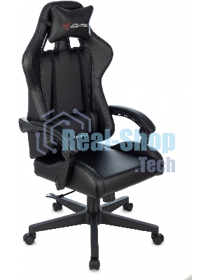 Кресло Бюрократ Zombie GAME TETRA черный/карбон, экокожа, 120 кг, механизм качания