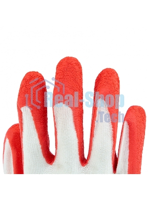 Перчатки трикотажные Сибртех полиэфирные, латексное рельефное покрытие