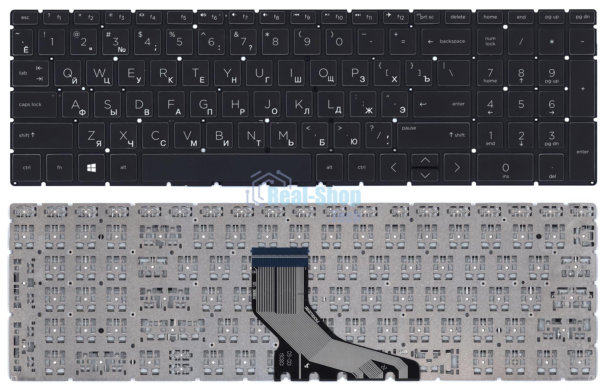 Клавиатура для ноутбука HP 250 G7 255 G7 256 G7 черная с подсветкой
