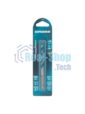 Сверло универсальное Gross Multipurpose PRO, 6-гр. хвостовик, 10 мм
