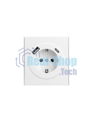 Розетка Kranz STRONG 1-ая с/з с/у з/ш 16А с USB A+C быстрой зарядки 5В/3А жемчуг