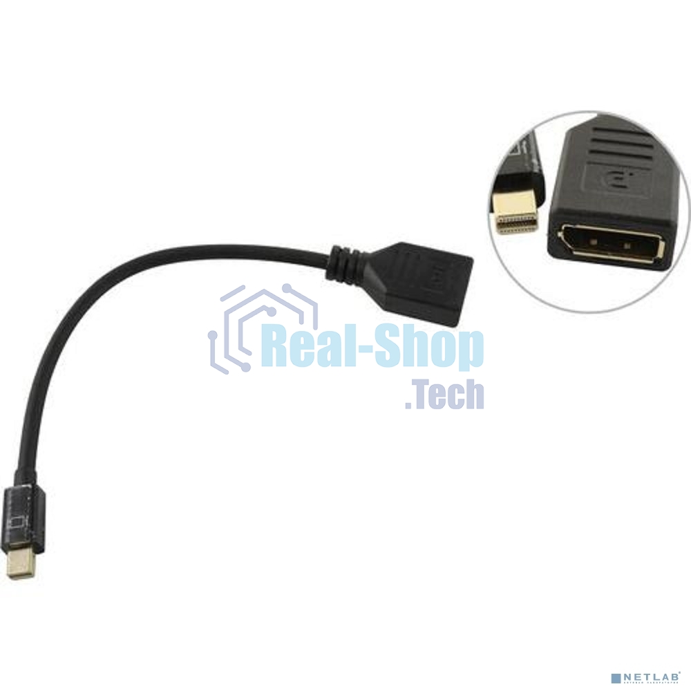 Кабель miniDisplayPort-DisplayPort ExeGate EX-CC-mDPM-DPF-0.15 (mini20M/20M, 0,15м)
