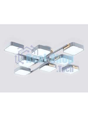 Светильник Ambrella light FL4889/8 GR/WD серый/дерево 144W 3000-6000K 960*960*160 (без ПДУ)