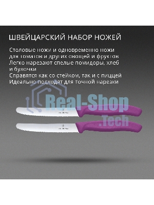 Набор ножей Victorinox Swiss Classic 6.7835.2C1 компл.: 2предм. фиолетовый европодвес