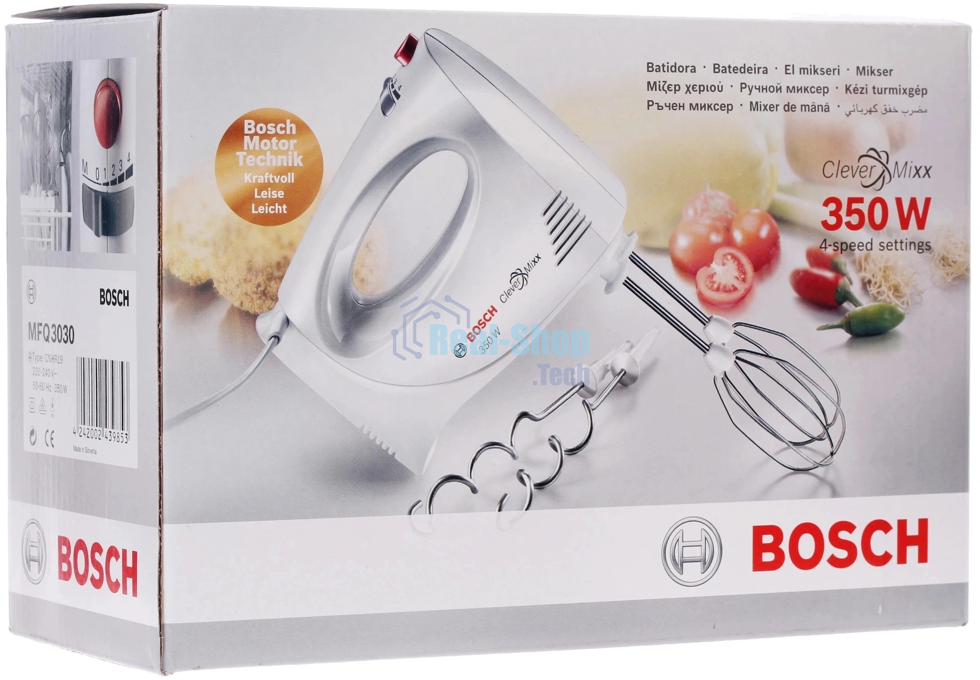 Миксер Bosch MFQ3030 белый, ручной, 350 Вт, 4 скорости